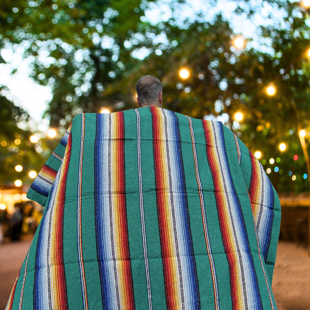 Authentic Mexican Blanket - Turquoise