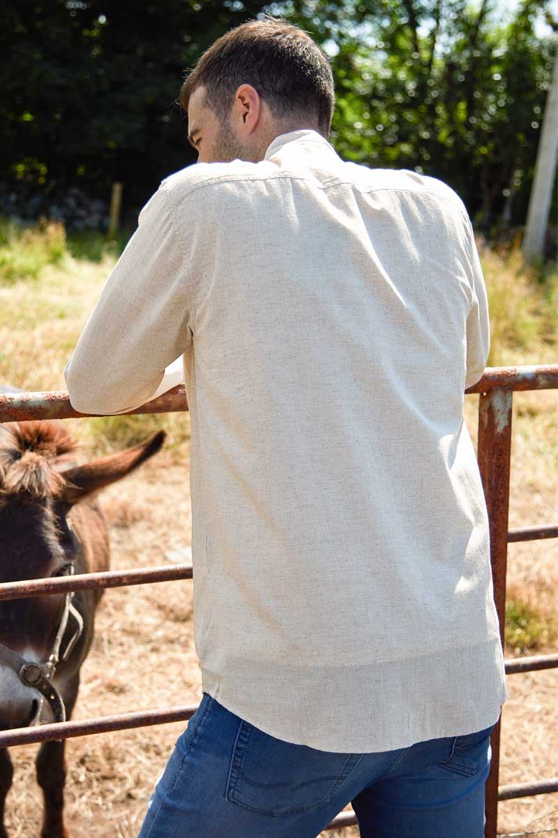 Gammaldags Farfarsskjorta Naturfärgad