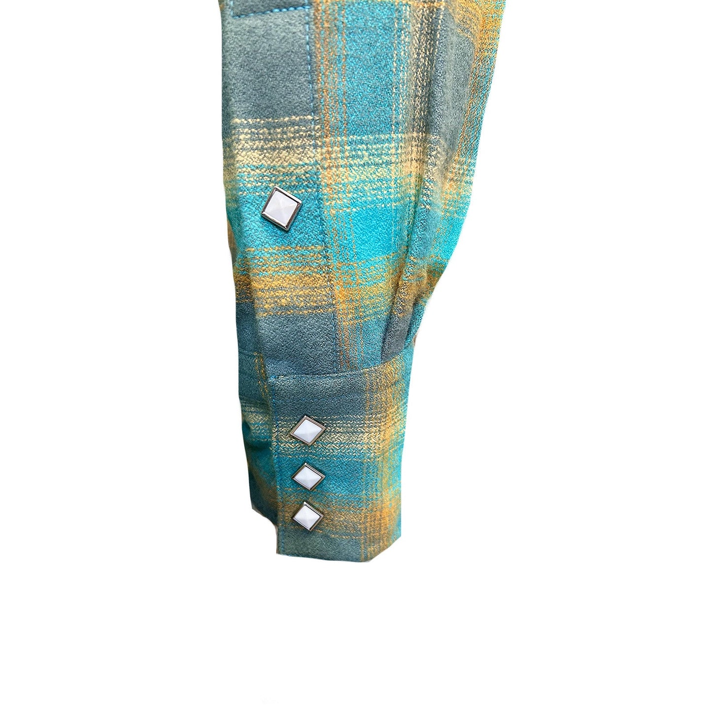 Westernskjorta Rockmount Ranch Wear Plush Flanell Green & Turquoise