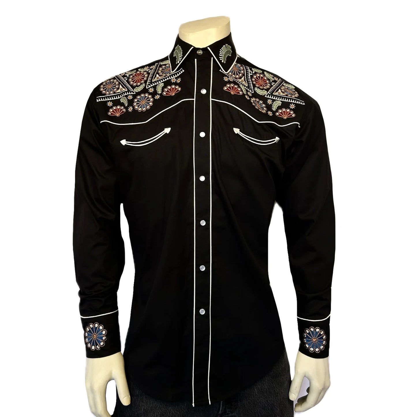 Westernskjorta Rockmount Ranch Wear Floral & Stars