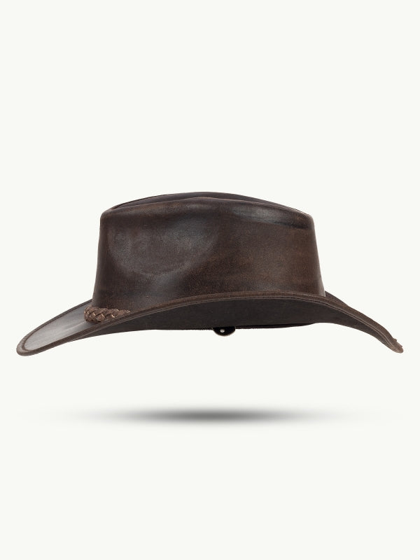 Läderhatt Fitzroy Mörkbrun