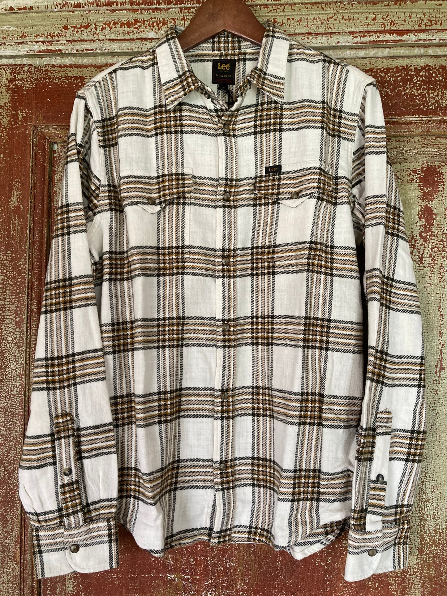 Flanellskjorta Lee Creme / Brun