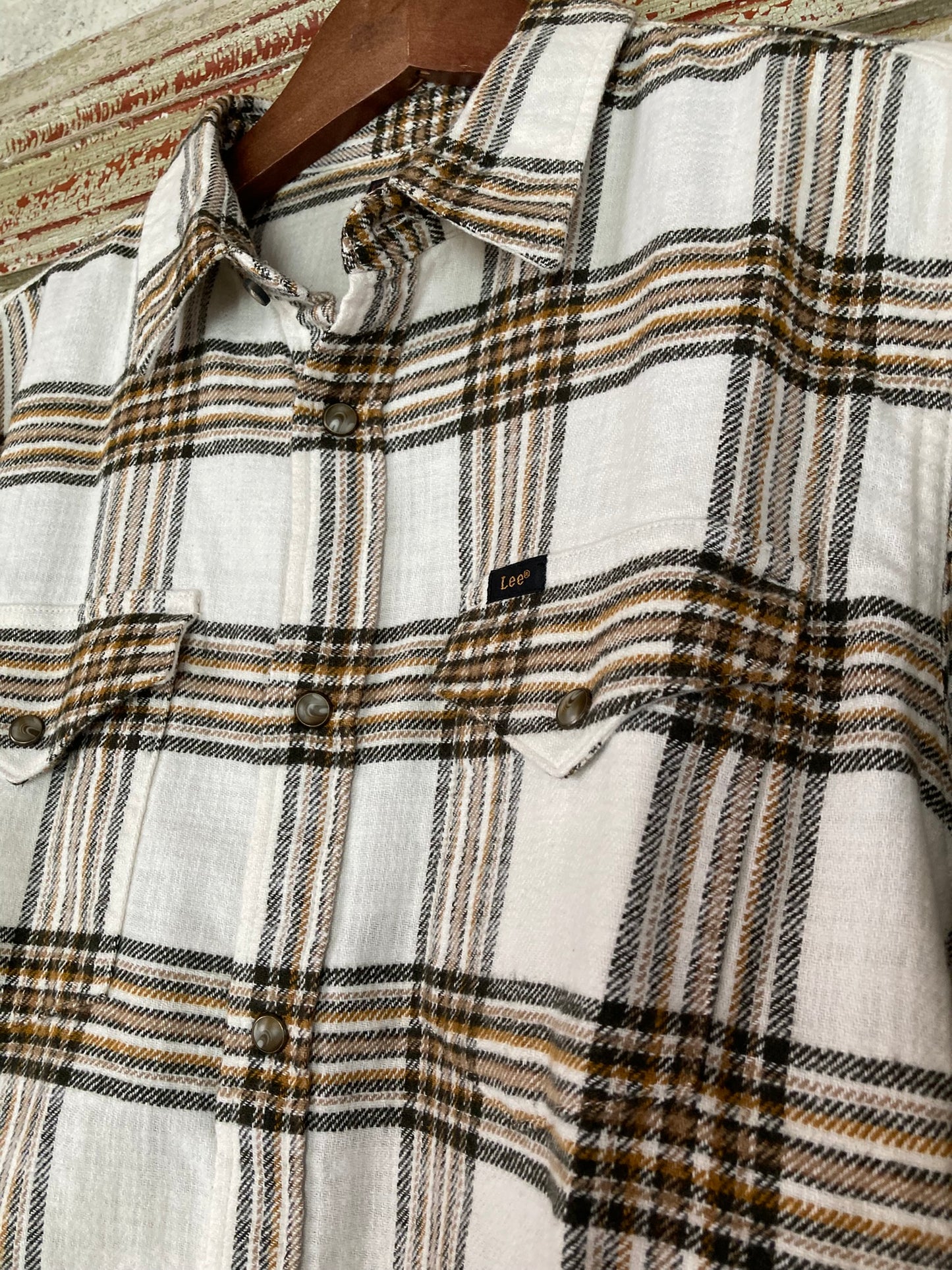 Flanellskjorta Lee Creme / Brun