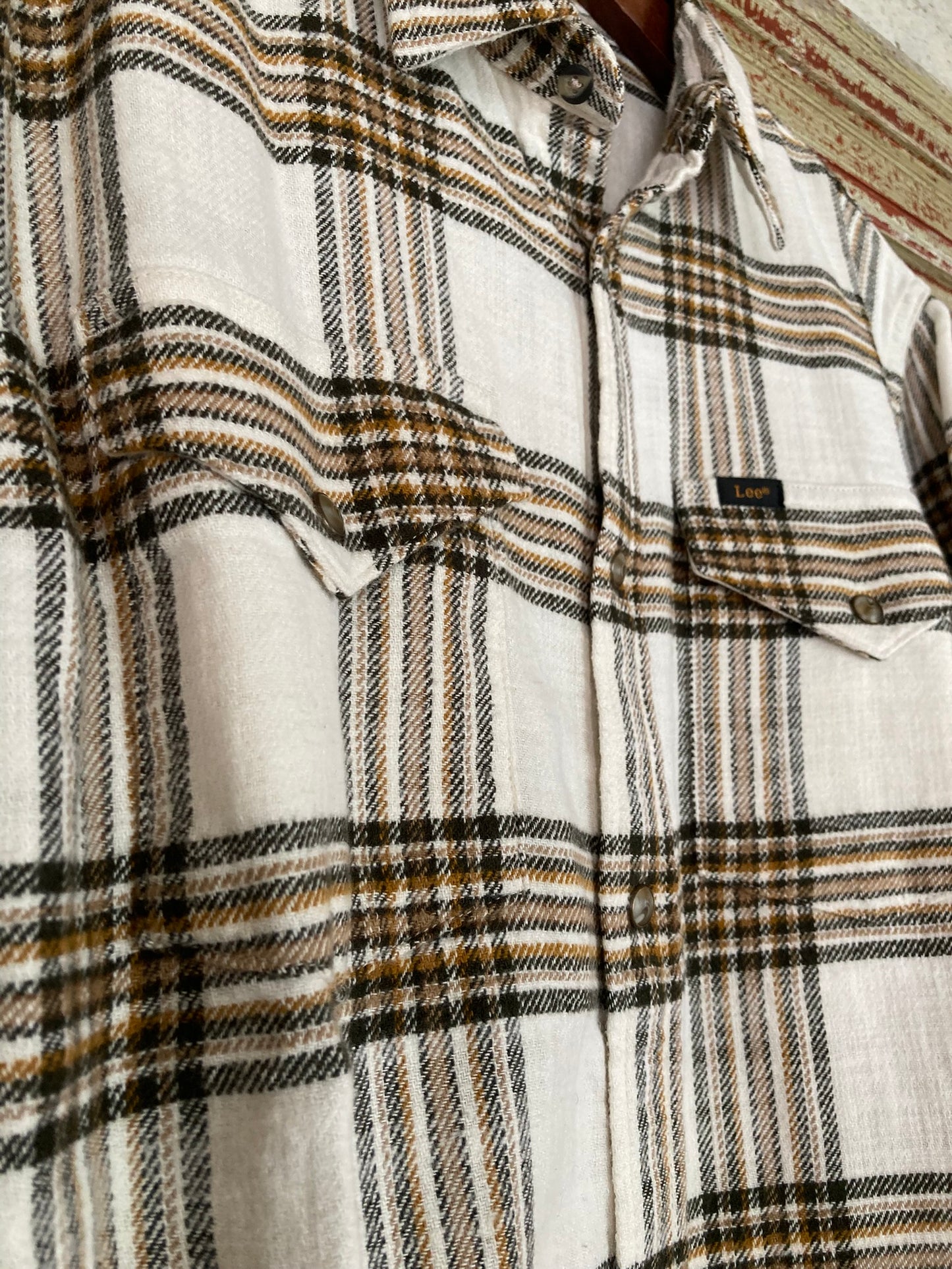 Flanellskjorta Lee Creme / Brun