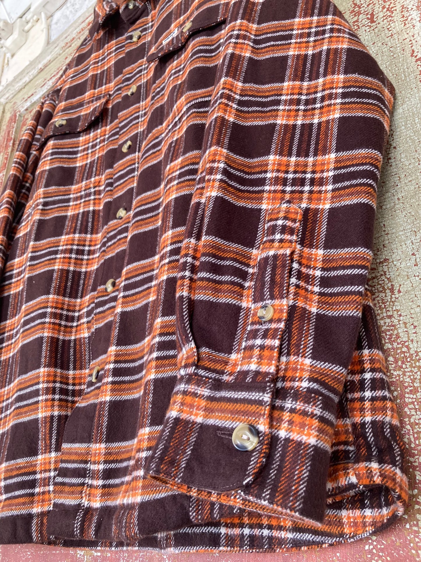 Rejäl Flanellskjorta Wrangler Brun / Orange / Beige