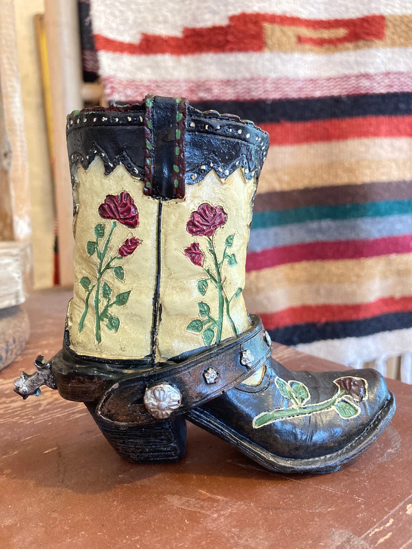 Prydnadsboots Beige med Rosor