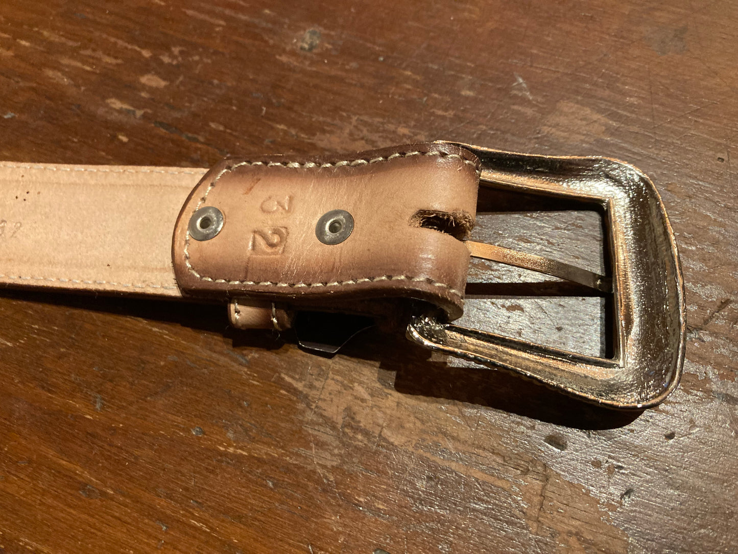 Westernbälte läder brunt med målat mönster