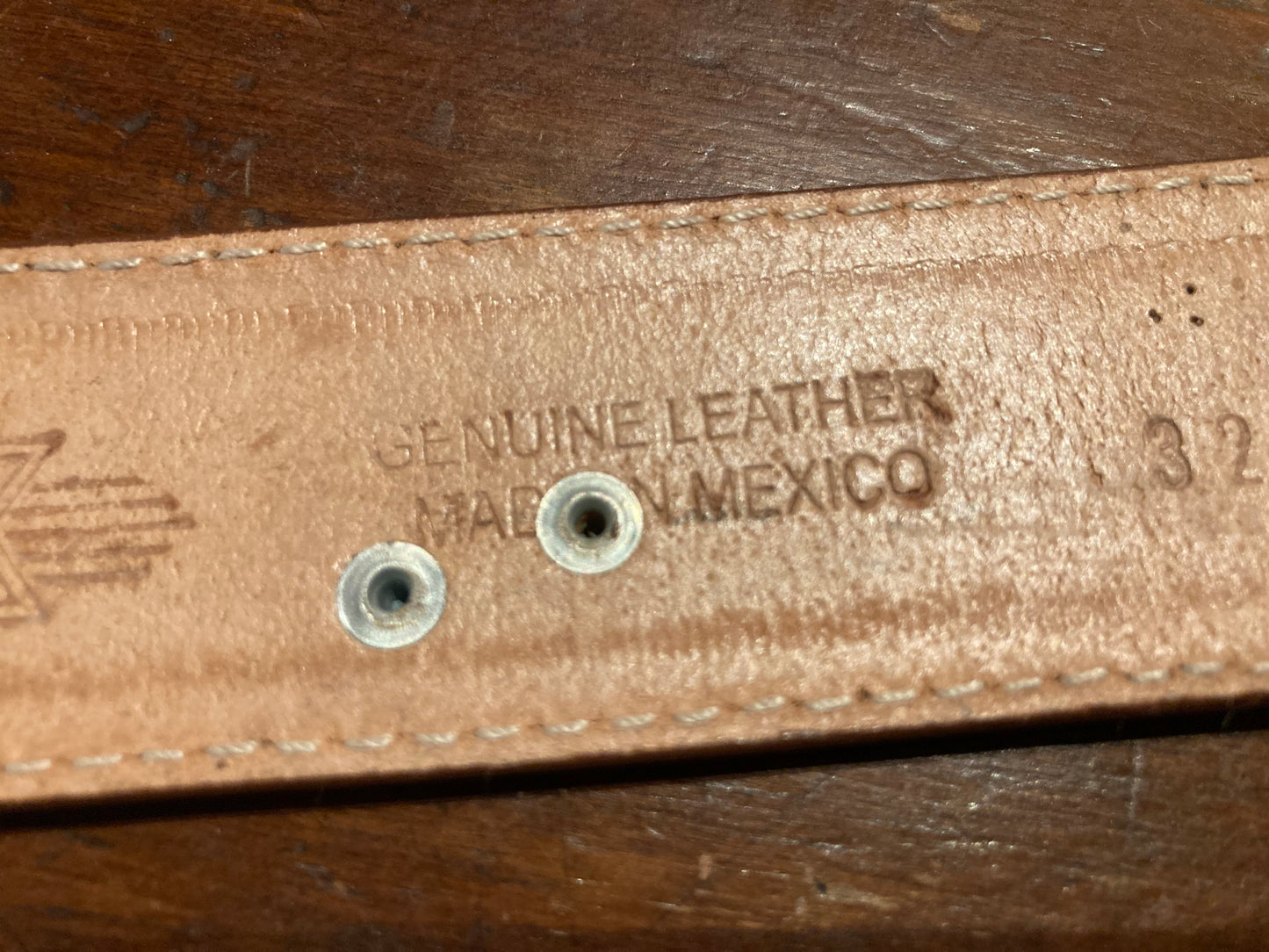 Westernbälte läder brunt med målat mönster