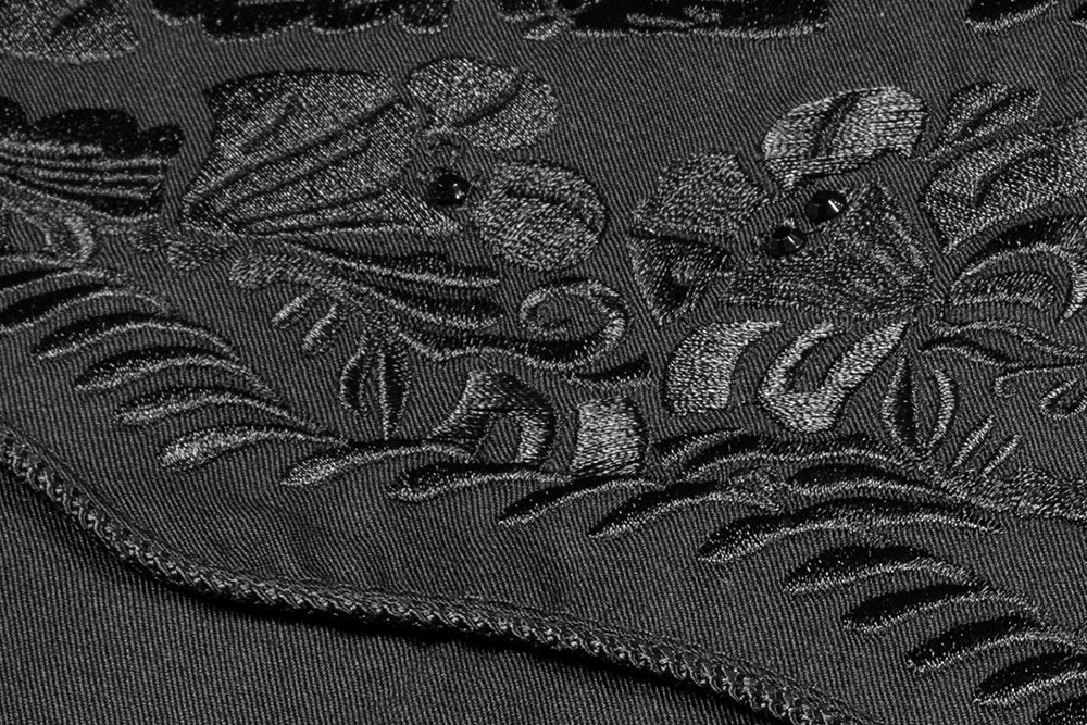 Westernblus Svart med svarta broderier