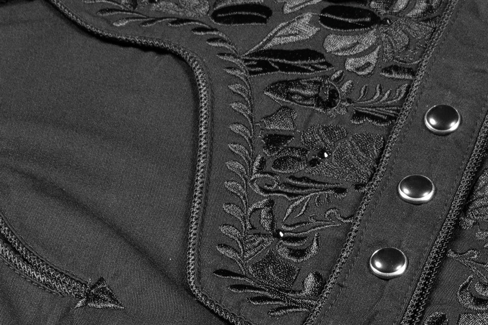 Westernblus Svart med svarta broderier