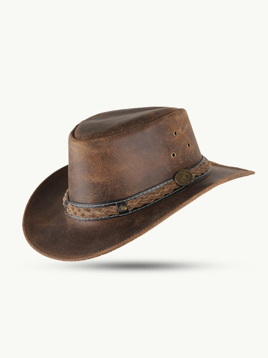 Läderhatt Williams Brun