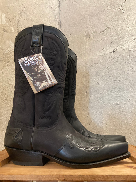 Sancho Läderboots Western Svarta st. 46