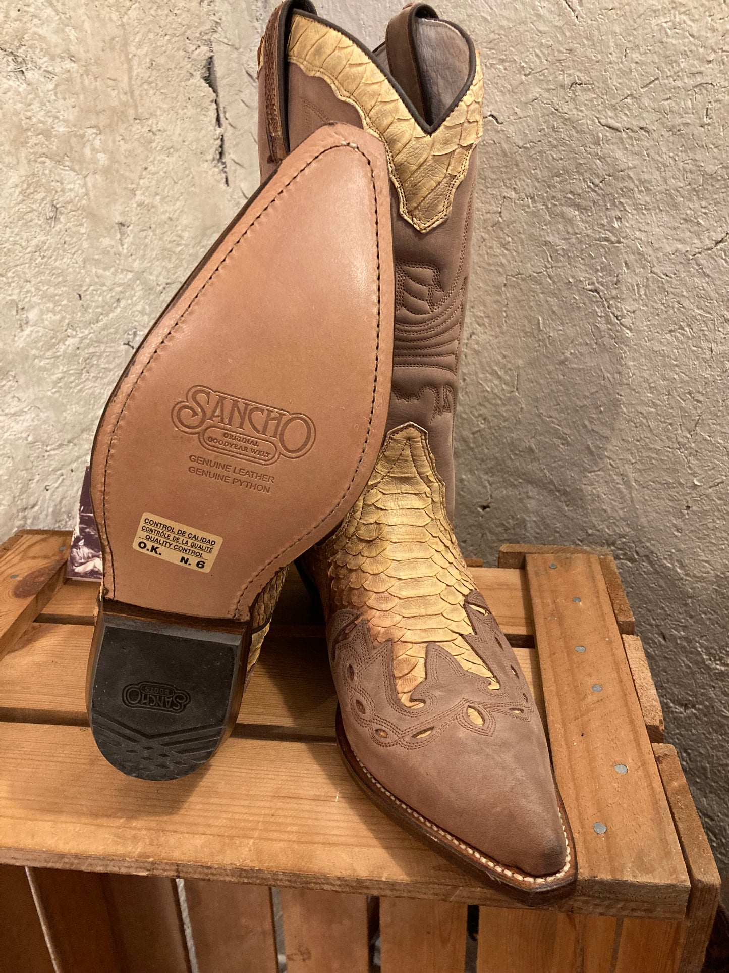 Sancho Ormskinn/Läderboots Western st. 41