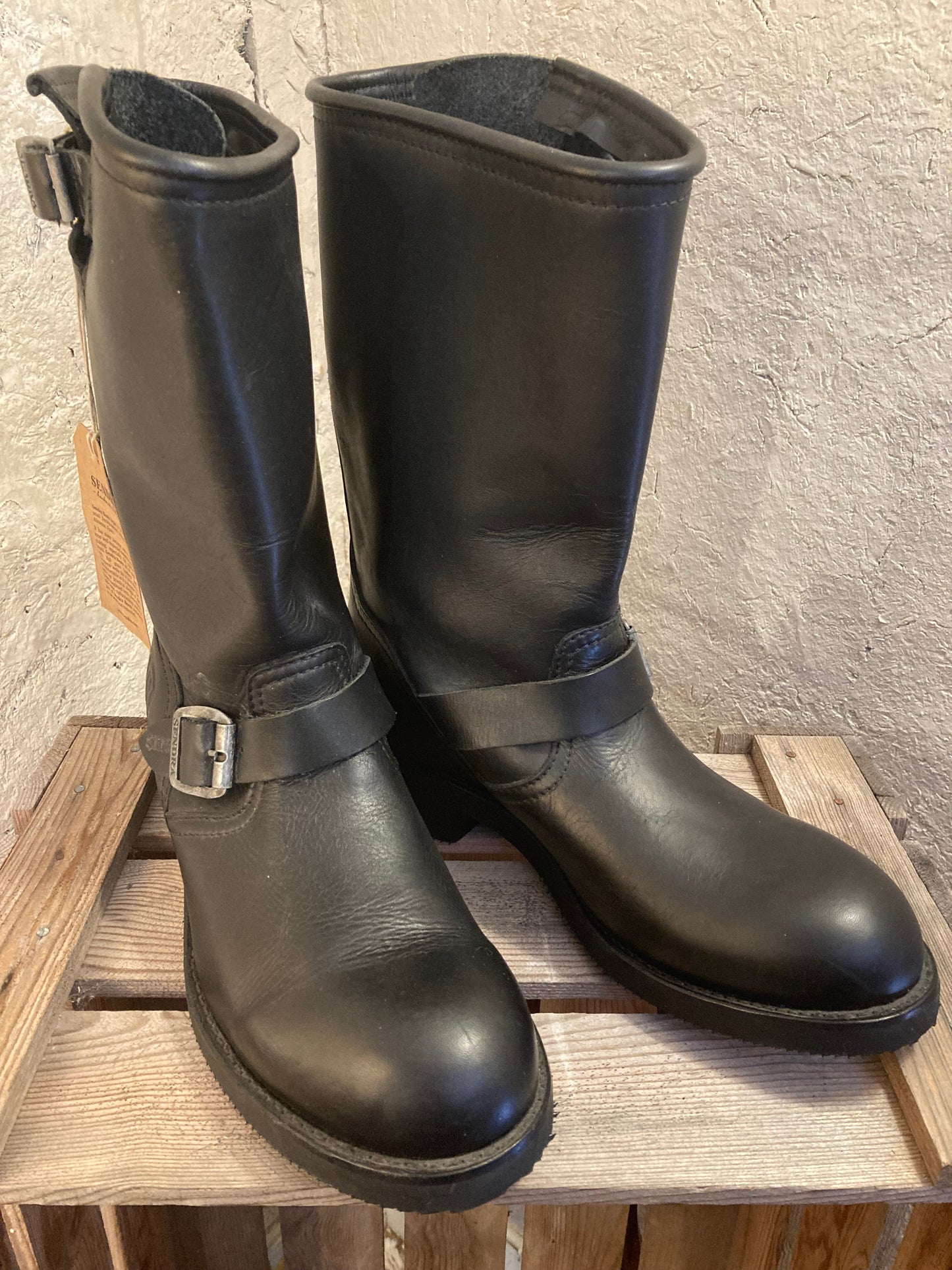 Sendra Läderboots Engineer Svarta