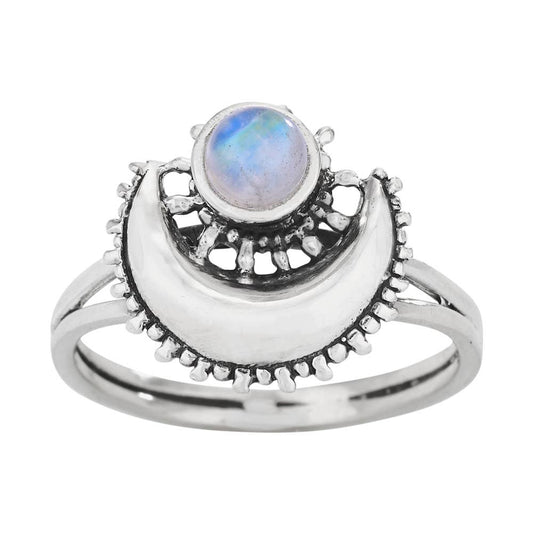 Silverring med Månsten