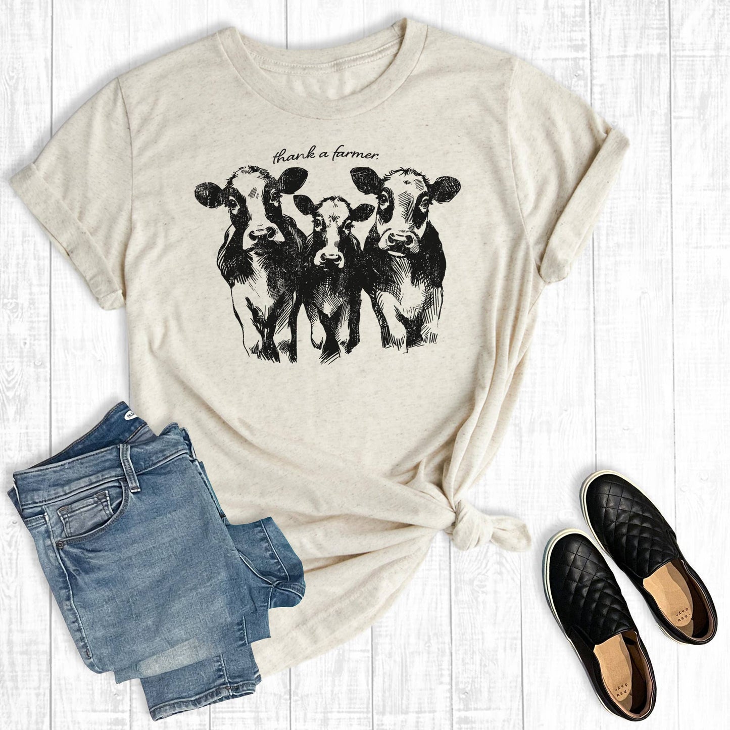 T-shirt Oat Thank A Farmer Cows