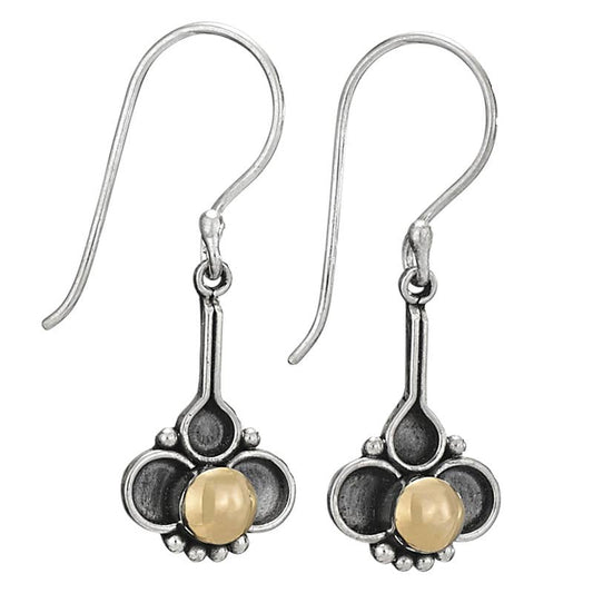 Silverörhängen Lotus med 18K guld