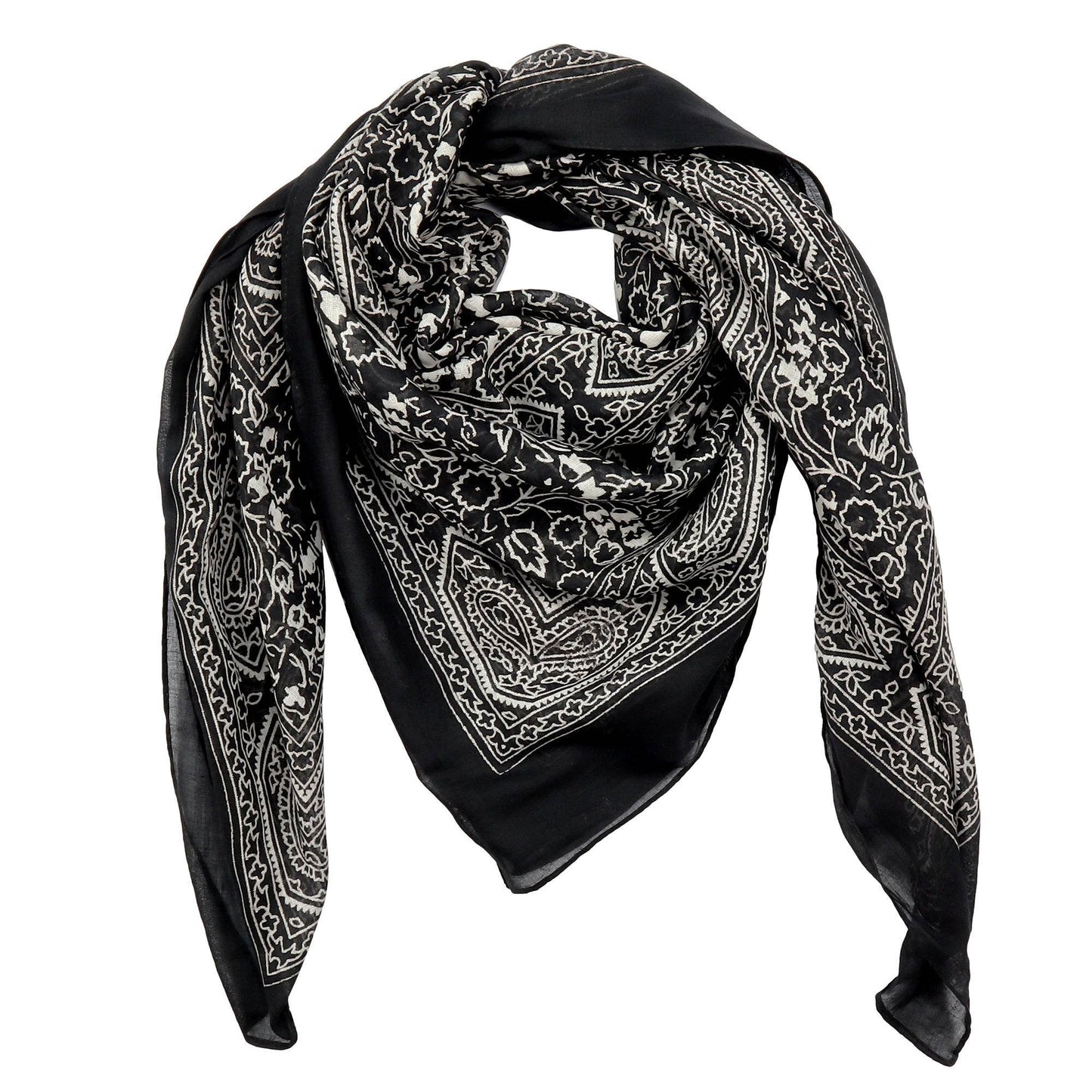 Cowboyscarf Wild Rag Mönstrad Svart / Vit