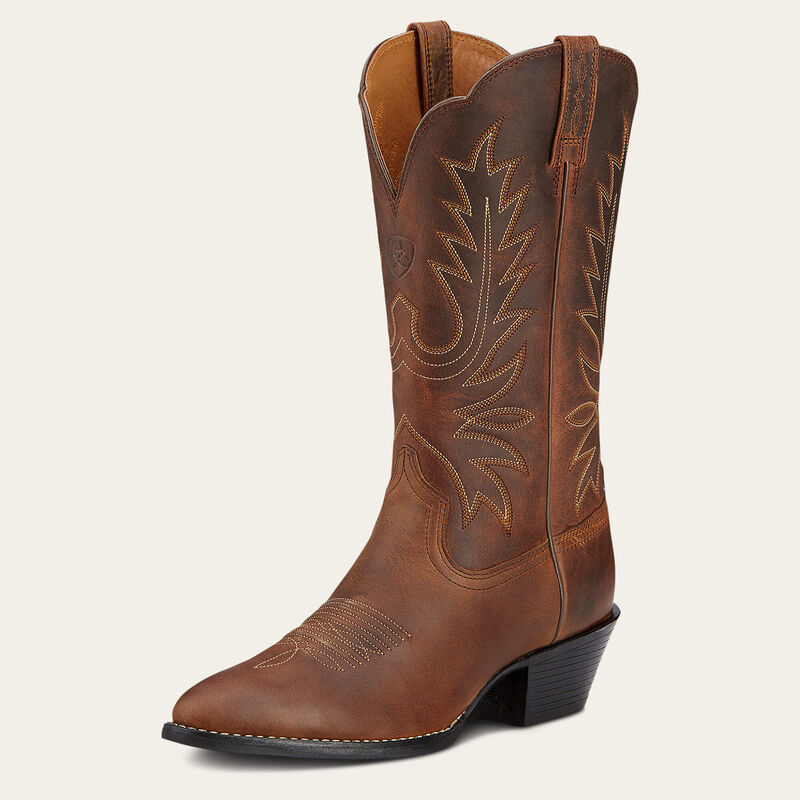 Ariat Heritage R Toe Distressed Brown Western Boot