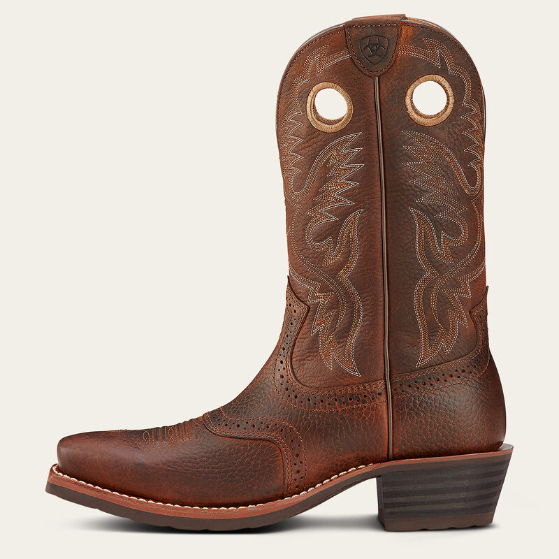 Ariat Heritage Roughstock Square Toe Brown Oiled Rowdy Western Boot