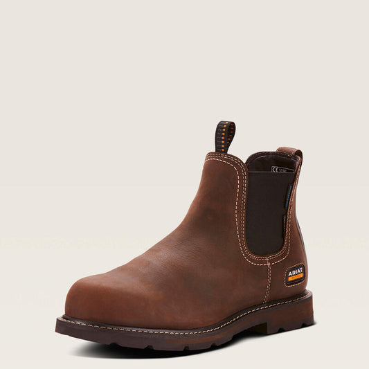 Ariat Groundbreaker Chelsea Waterproof Steel Toe Work Boot Dark Brown