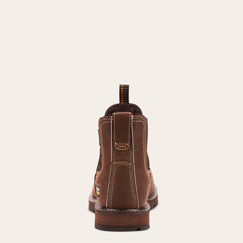 Ariat Groundbreaker Chelsea Waterproof Steel Toe Work Boot Dark Brown