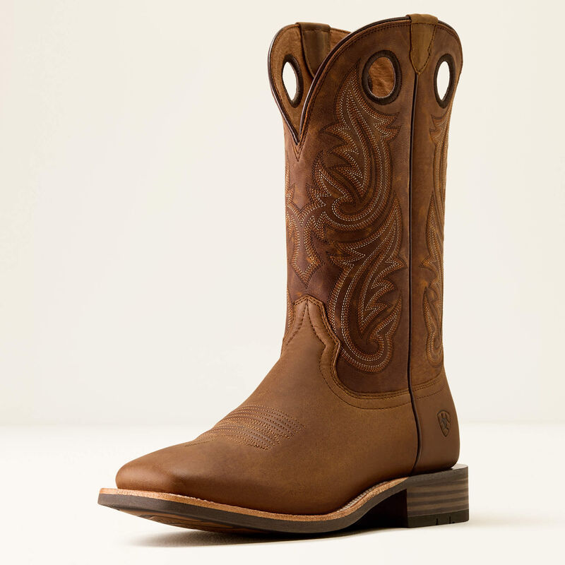 Ariat Highland Toughstock Wide Square Toe Distressed Brown / Tack Room Brown Western Boot