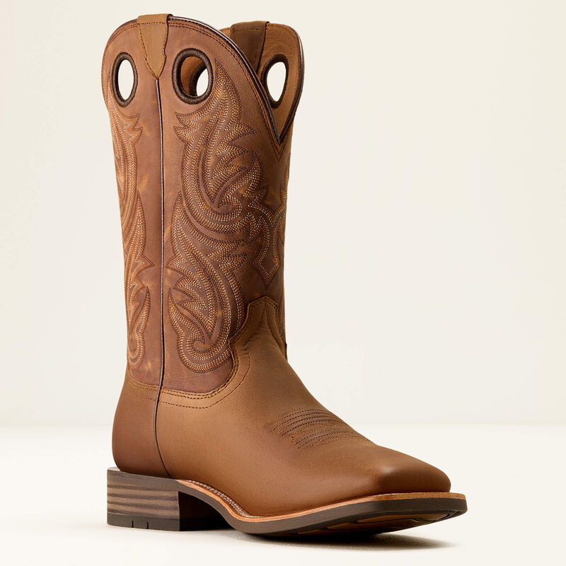 Ariat Highland Toughstock Wide Square Toe Distressed Brown / Tack Room Brown Western Boot