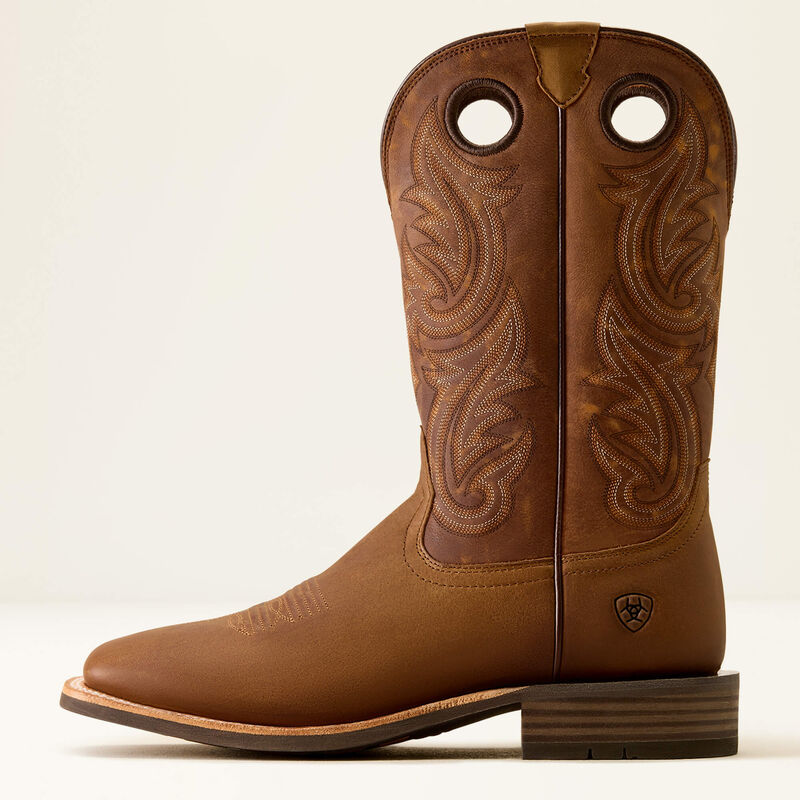 Ariat Highland Toughstock Wide Square Toe Distressed Brown / Tack Room Brown Western Boot