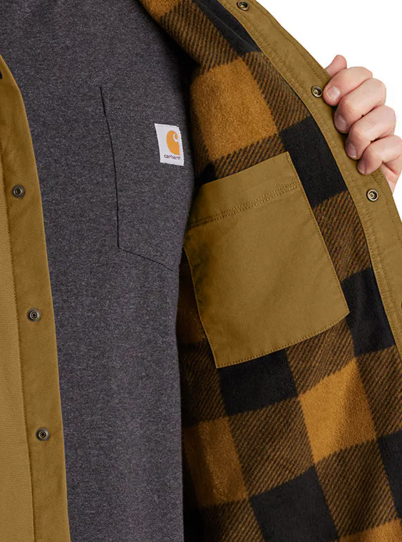 Carhartt Fleecefodrad Canvasskjorta Oak Brown