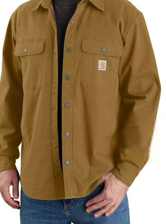 Carhartt Fleecefodrad Canvasskjorta Oak Brown