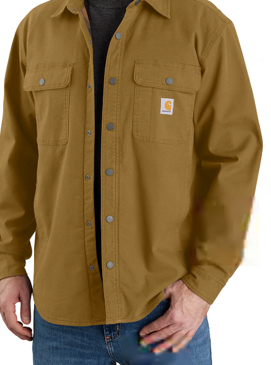 Carhartt Fleecefodrad Canvasskjorta Oak Brown