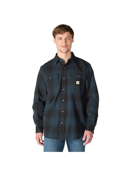Carhartt Flanellskjorta Rutig Heavyweight Deep Smoke Blue