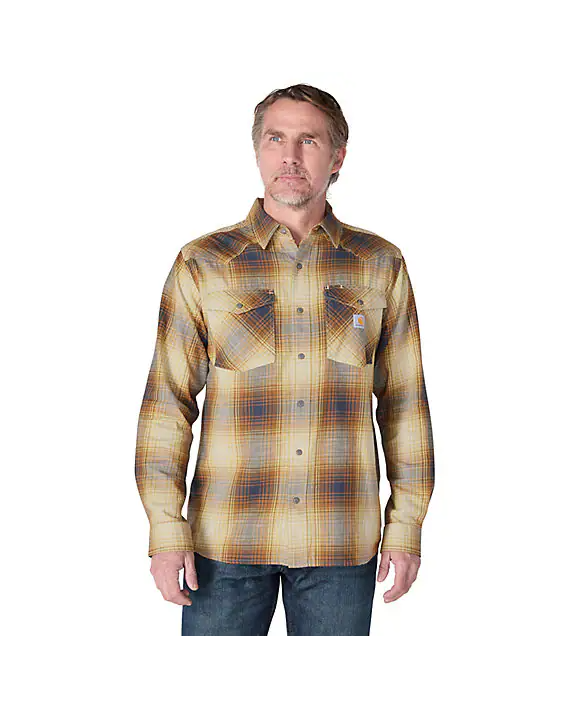Carhartt Flannel Plaid Shirt Sandstone