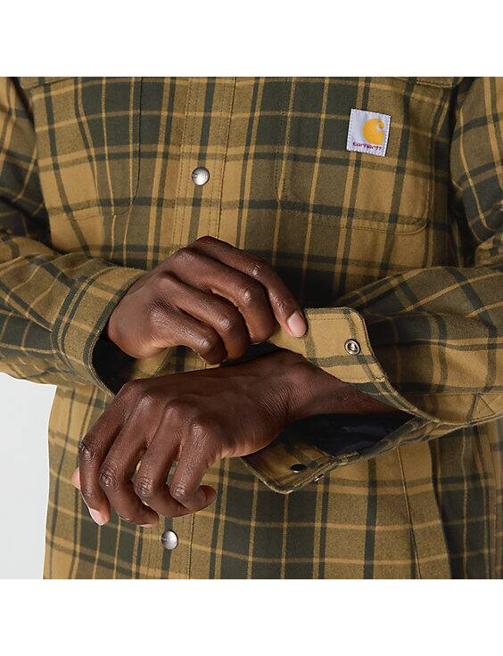 Carhartt Teddyfodrad Flanellskjorta Night Fatigue