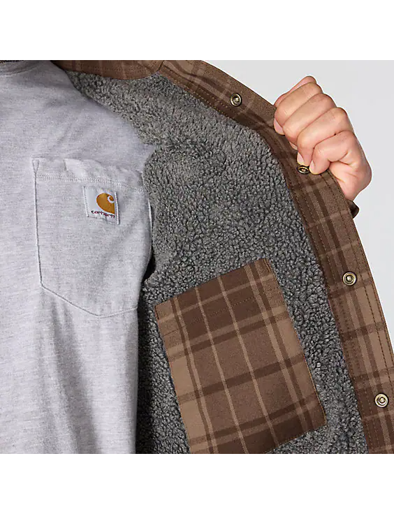Carhartt Teddyfodrad Flanellskjorta Night Fatigue