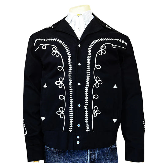 Bolerojacka Western Rockmount Ranch Wear White Rope Embroidery