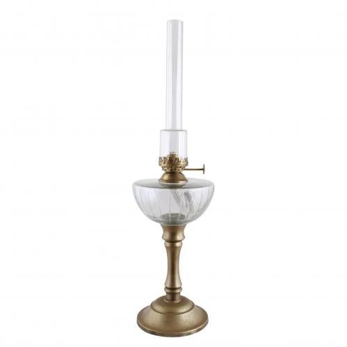 Fotogenlampa På Fot Antik Mässing