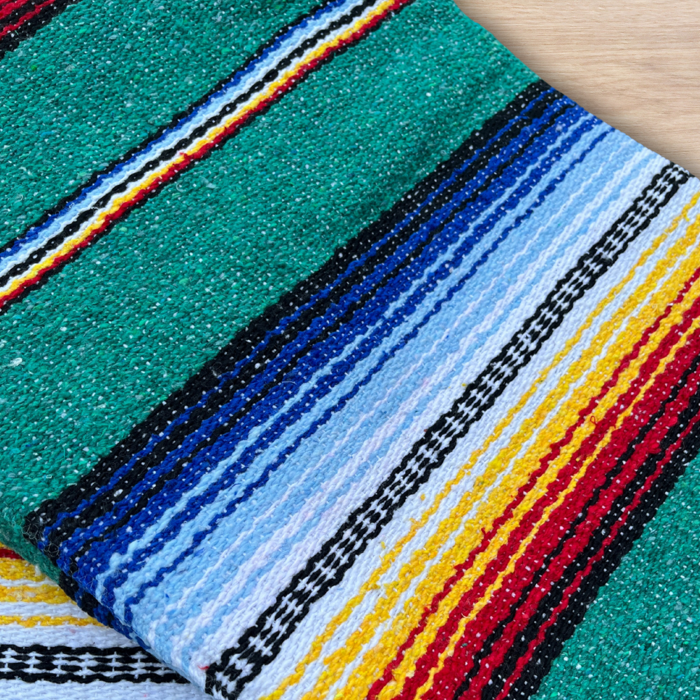 Authentic Mexican Blanket - Turquoise