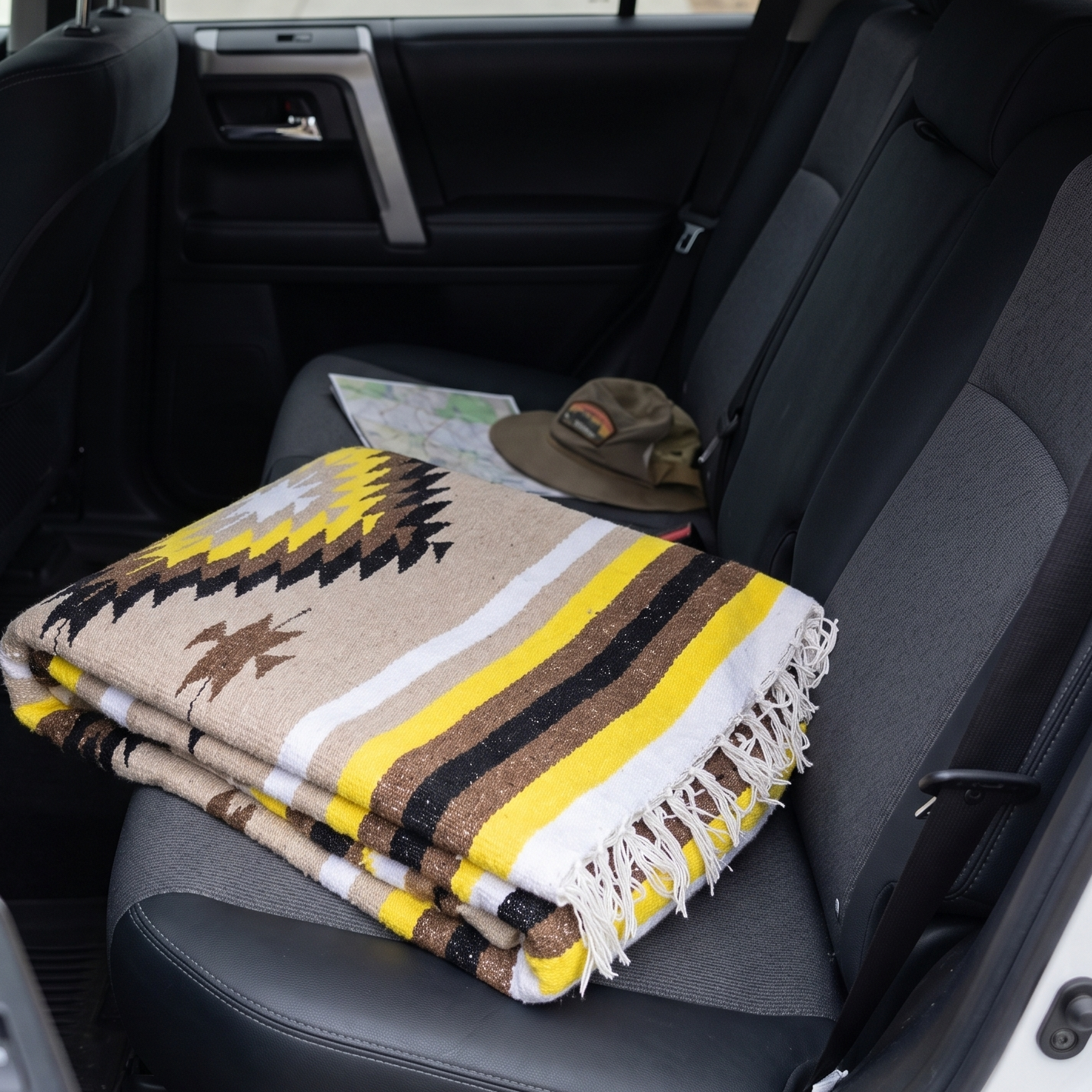 Mexican Brown & Gold Diamond Blanket