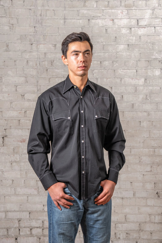 Westernskjorta Black Classic Quarter Horse Rockmount Ranch Wear