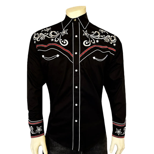 Broderad svart westernskjorta Rockmount Ranchwear