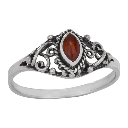 Silverring med Karneolsten