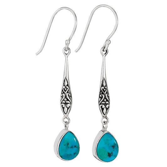 Silverörhängen Turquoise Teardrop