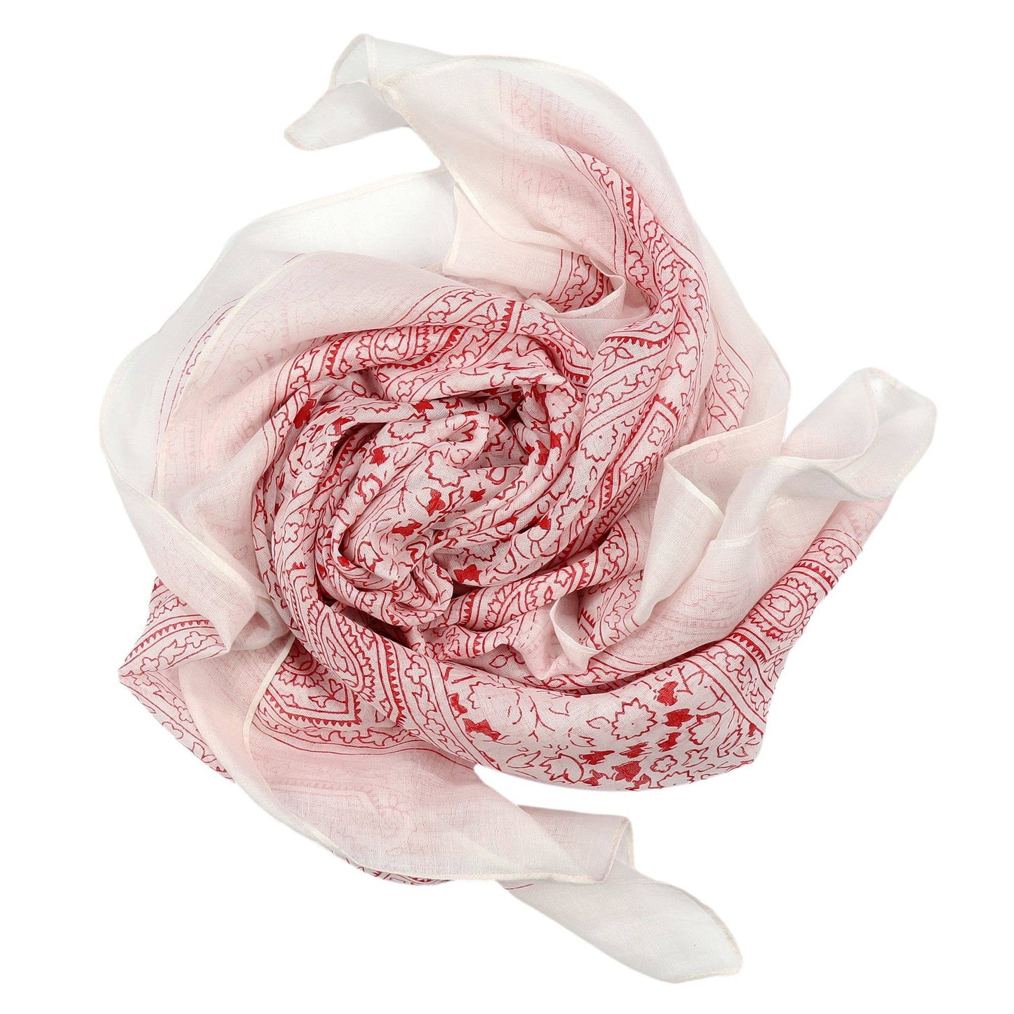 Cowboyscarf Wild Rag Mönstrad Vit / Röd
