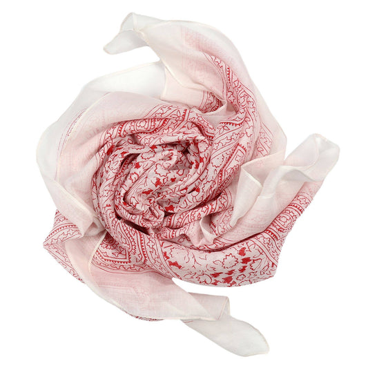 Cowboyscarf Wild Rag Mönstrad Vit / Röd