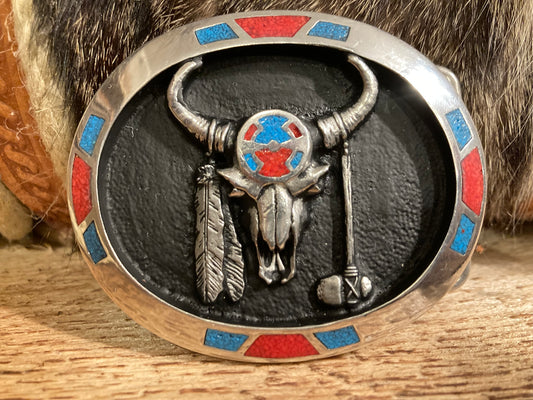 Bältesspänne Bison med Fjädrar