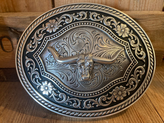 Bältesspänne Texas Longhorn Oval