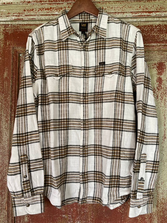 Flanellskjorta Lee Creme / Brun