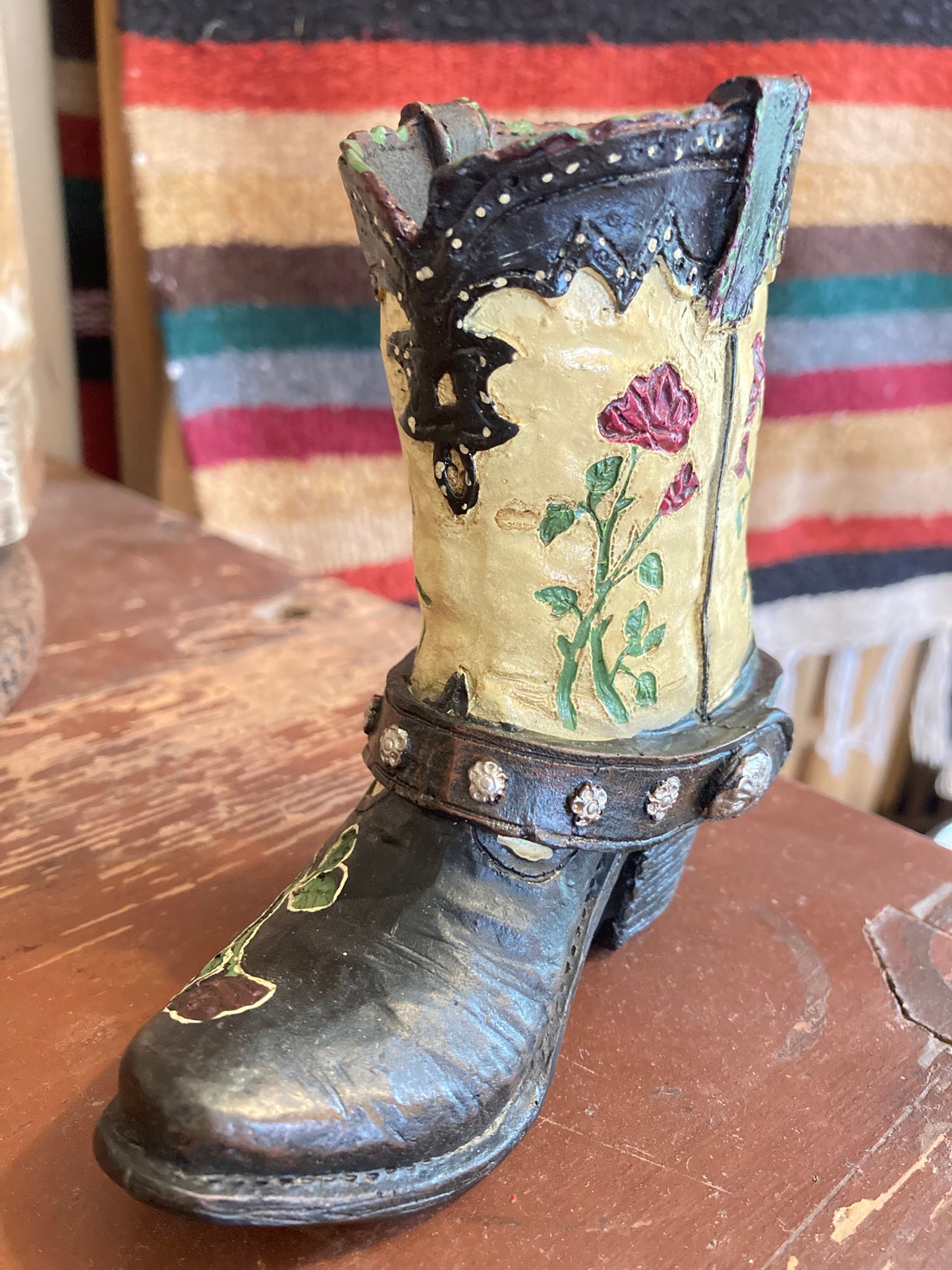 Prydnadsboots Beige med Rosor